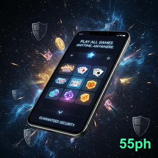 User enjoying mobile casino gaming on 55ph app